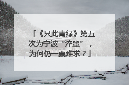 《只此青绿》第五次为宁波“淬墨”，为何仍一票难求？