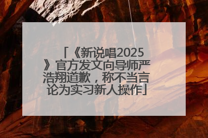 《新说唱2025》官方发文向导师严浩翔道歉，称不当言论为实习新人操作