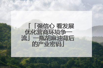 「强信心 看发展 优化营商环境争一流」一瓶胡麻油背后的产业密码