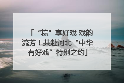 “粽”享好戏 戏韵流芳！共赴河北“中华有好戏”特别之约