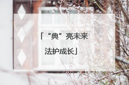 “典”亮未来 法护成长