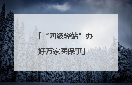 “四级驿站”办好万家医保事