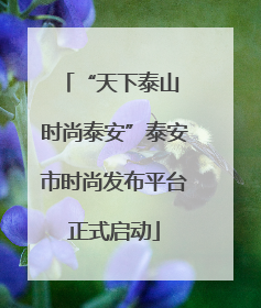 “天下泰山 时尚泰安”泰安市时尚发布平台正式启动