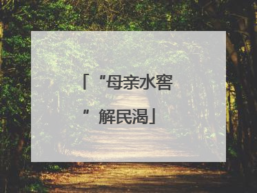“母亲水窖”解民渴