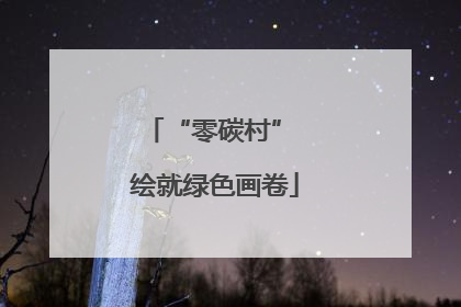 “零碳村” 绘就绿色画卷
