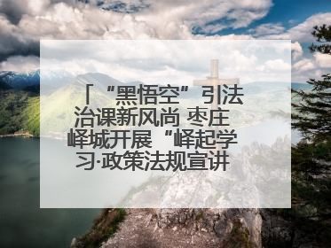 “黑悟空”引法治课新风尚 枣庄峄城开展“峄起学习·政策法规宣讲面对面”活动