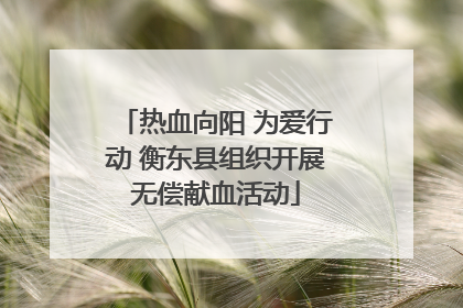 热血向阳 为爱行动 衡东县组织开展无偿献血活动