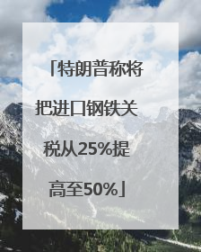 特朗普称将把进口钢铁关税从25%提高至50%