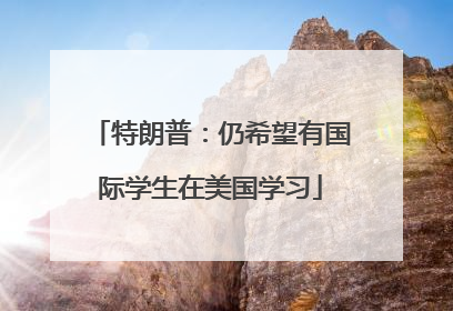 特朗普：仍希望有国际学生在美国学习