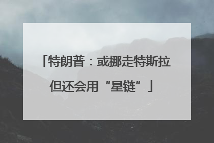 特朗普：或挪走特斯拉 但还会用“星链”
