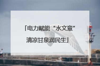 电力赋能“水文章” 清凉甘泉润民生