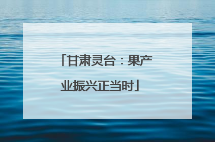 甘肃灵台：果产业振兴正当时