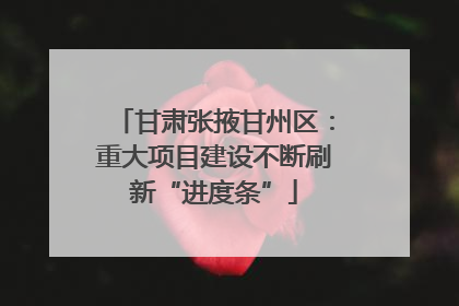 甘肃张掖甘州区：重大项目建设不断刷新“进度条”