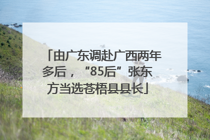 由广东调赴广西两年多后，“85后”张东方当选苍梧县县长