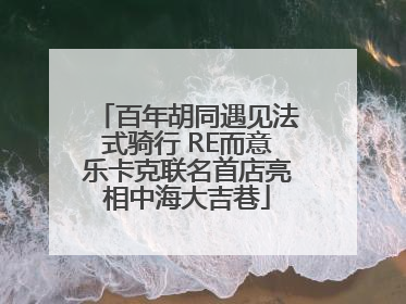 百年胡同遇见法式骑行 RE而意乐卡克联名首店亮相中海大吉巷