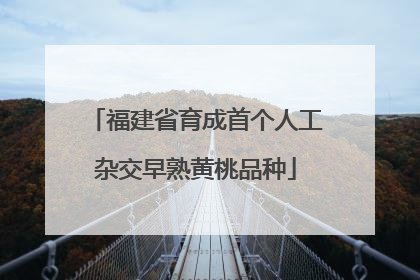 福建省育成首个人工杂交早熟黄桃品种