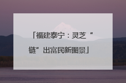 福建泰宁：灵芝“链”出富民新图景