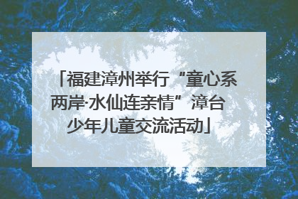 福建漳州举行“童心系两岸·水仙连亲情”漳台少年儿童交流活动