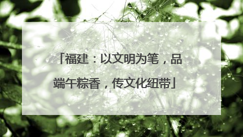 福建：以文明为笔，品端午粽香，传文化纽带