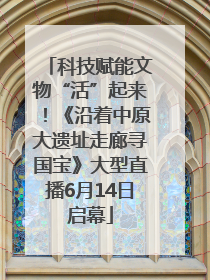 科技赋能文物“活”起来！《沿着中原大遗址走廊寻国宝》大型直播6月14日启幕