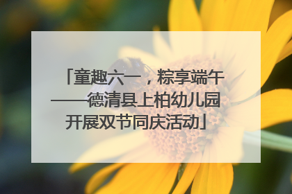 童趣六一，粽享端午——德清县上柏幼儿园开展双节同庆活动