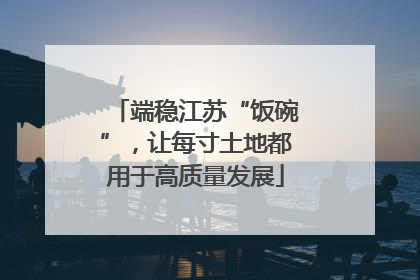 端稳江苏“饭碗”，让每寸土地都用于高质量发展