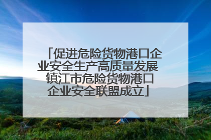 促进危险货物港口企业安全生产高质量发展 镇江市危险货物港口企业安全联盟成立