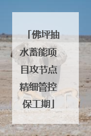 佛坪抽水蓄能项目攻节点精细管控保工期