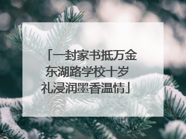 一封家书抵万金 东湖路学校十岁礼浸润墨香温情