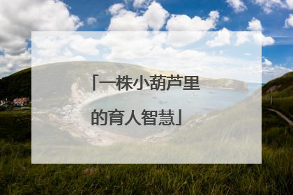 一株小葫芦里的育人智慧