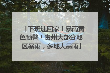 下班速回家！暴雨黄色预警！贵州大部分地区暴雨，多地大暴雨