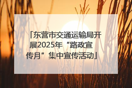 东营市交通运输局开展2025年“路政宣传月”集中宣传活动