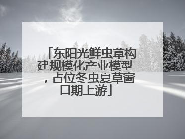 东阳光鲜虫草构建规模化产业模型，占位冬虫夏草窗口期上游