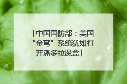 中国国防部：美国“金穹”系统犹如打开潘多拉魔盒