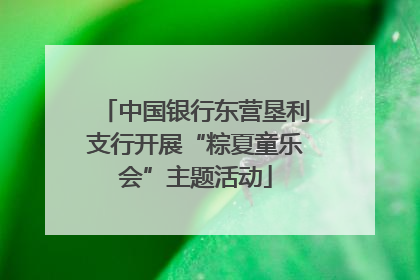 中国银行东营垦利支行开展“粽夏童乐会”主题活动