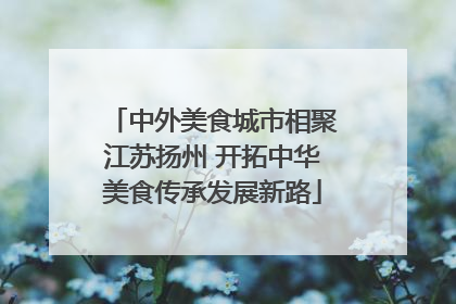 中外美食城市相聚江苏扬州 开拓中华美食传承发展新路