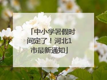 中小学暑假时间定了！河北1市最新通知