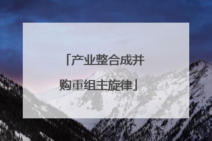 产业整合成并购重组主旋律