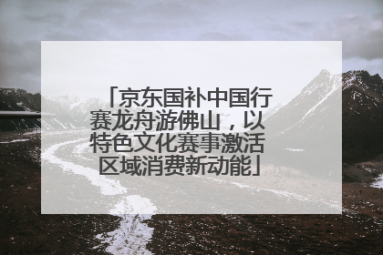 京东国补中国行赛龙舟游佛山，以特色文化赛事激活区域消费新动能