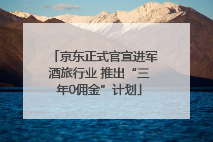 京东正式官宣进军酒旅行业 推出“三年0佣金”计划