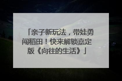 亲子新玩法，带娃勇闯稻田！快来解锁嘉定版《向往的生活》