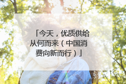 今天，优质供给从何而来（中国消费向新而行）