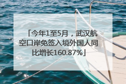 今年1至5月，武汉航空口岸免签入境外国人同比增长160.87%