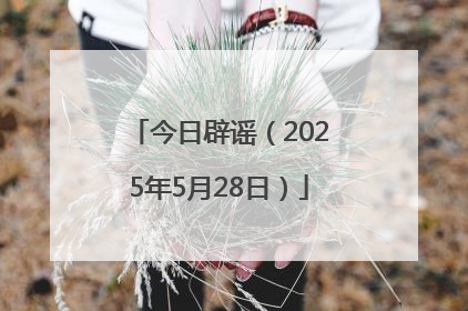 今日辟谣（2025年5月28日）