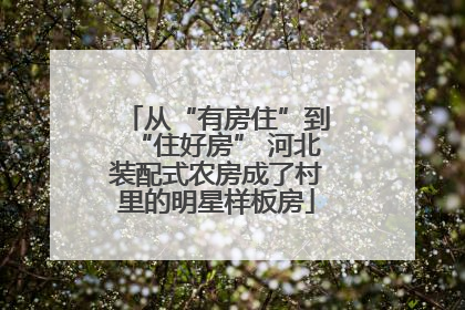 从“有房住”到“住好房” 河北装配式农房成了村里的明星样板房