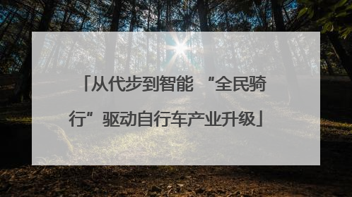 从代步到智能 “全民骑行”驱动自行车产业升级