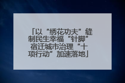 以“绣花功夫”缝制民生幸福“针脚” 宿迁城市治理“十项行动”加速落地