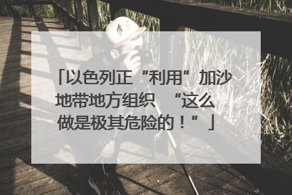 以色列正“利用”加沙地带地方组织  “这么做是极其危险的！”