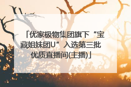 优家极物集团旗下“宝藏姐妹团U”入选第三批优质直播间(主播)