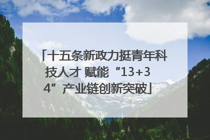 十五条新政力挺青年科技人才 赋能“13+34”产业链创新突破